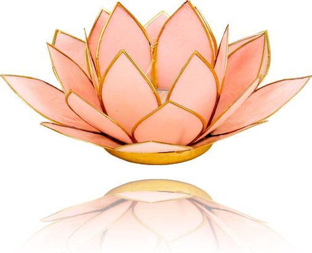 Lotus Sfeerlicht pastel roze goudrand