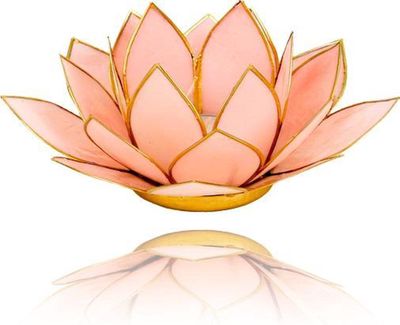 Lotus Sfeerlicht pastel roze goudrand