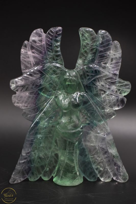 Regenboog fluoriet engel 12.5 cm