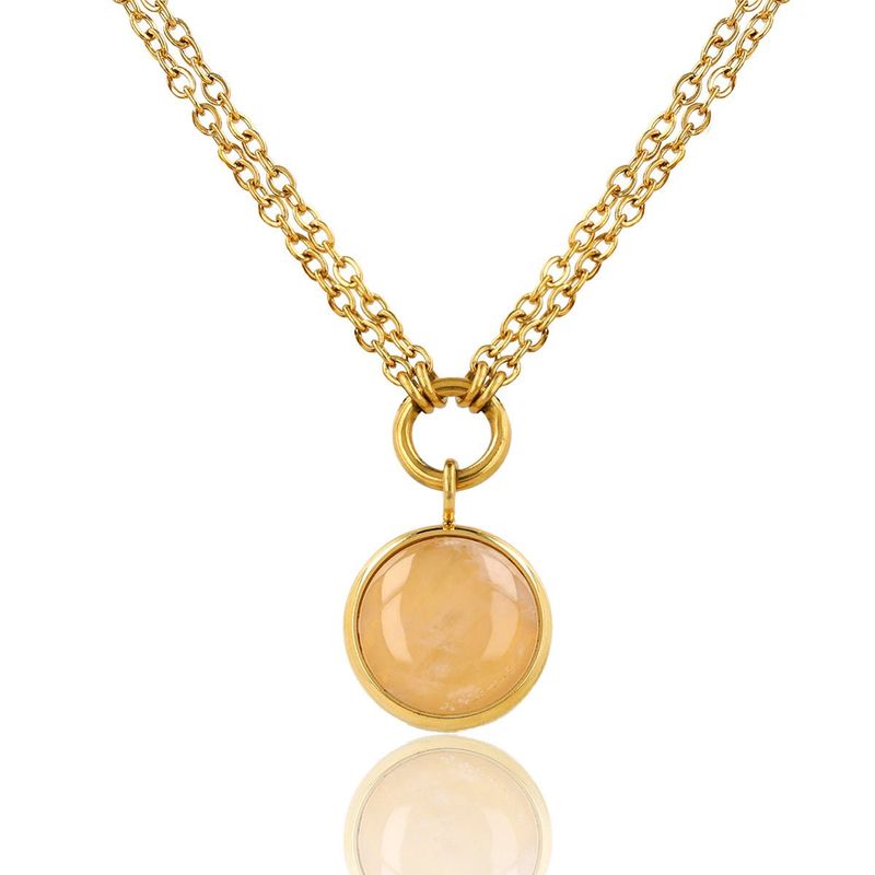 Ketting met ronde rozenkwarts - My Bendel