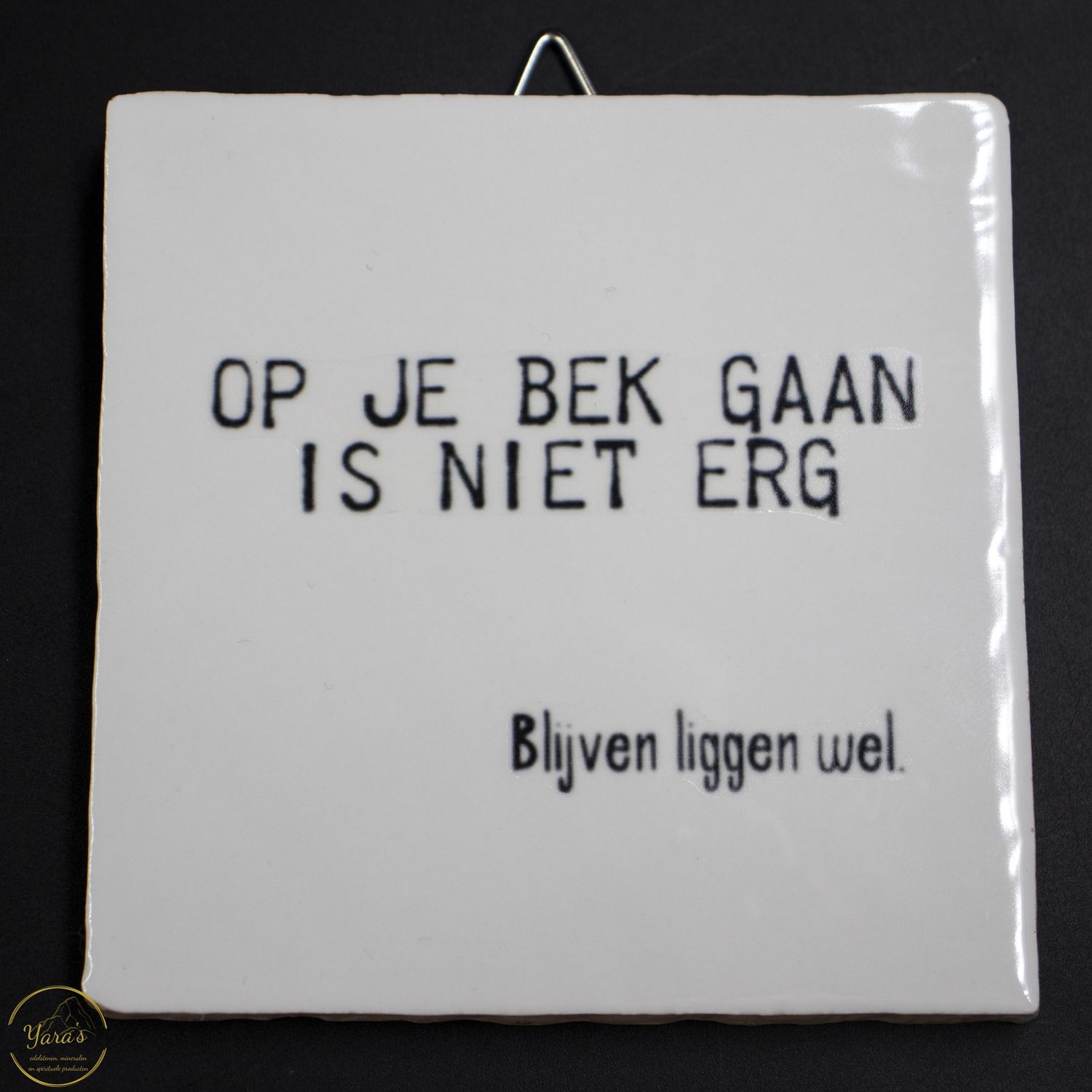 Tegeltje &quot;op je bek gaan is niet erg&quot;