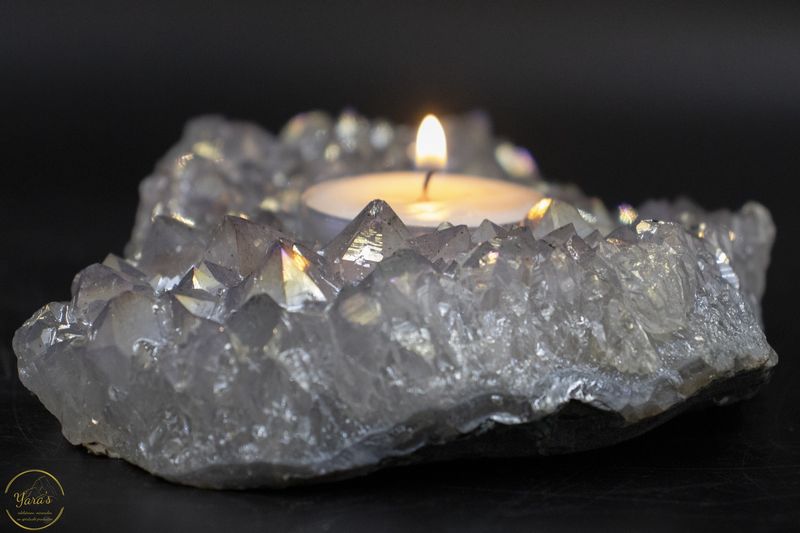 Angel aura op amethist theelichthouder 636 gram
