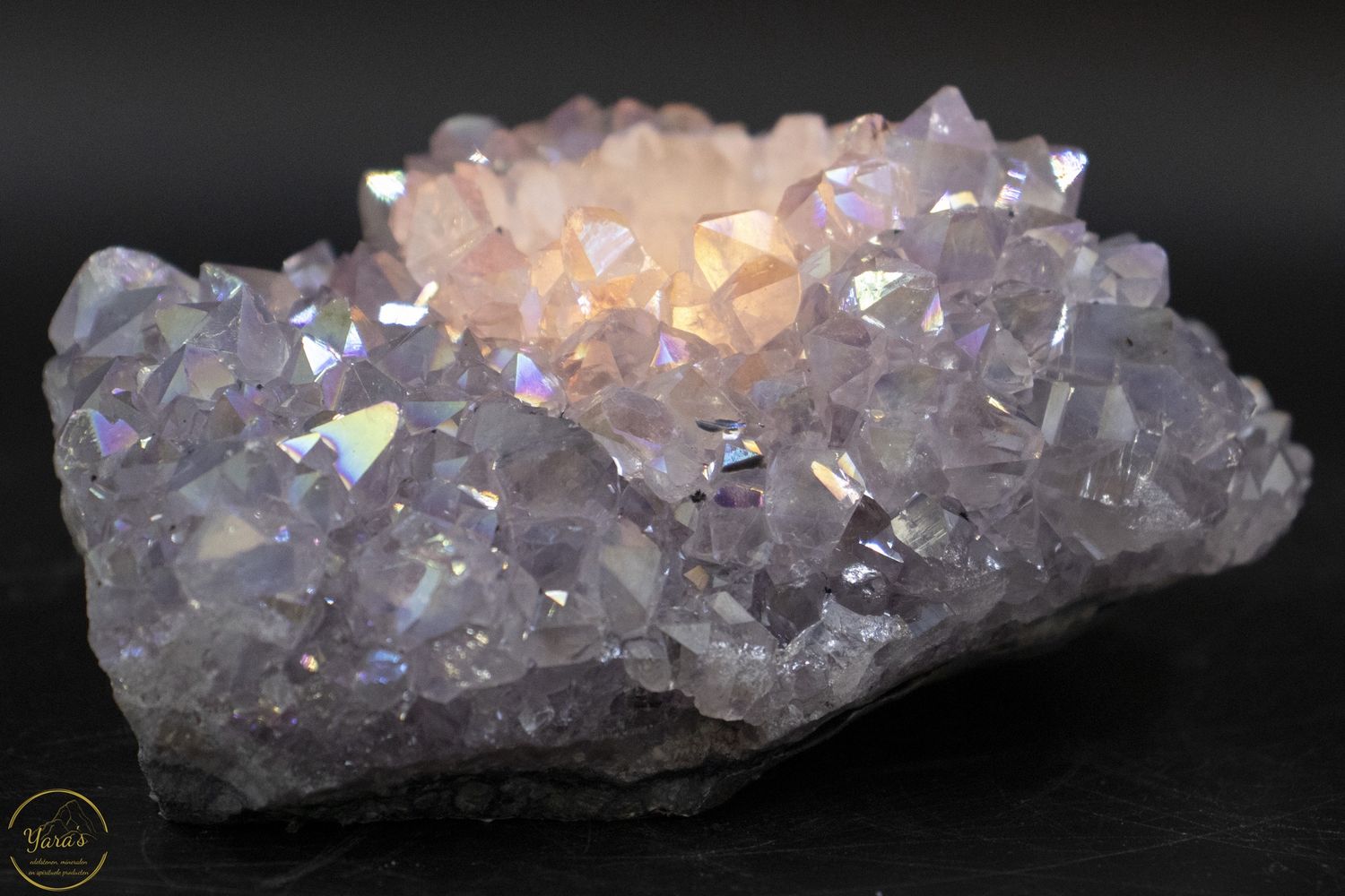 Angel aura op amethist theelichthouder -988 gram