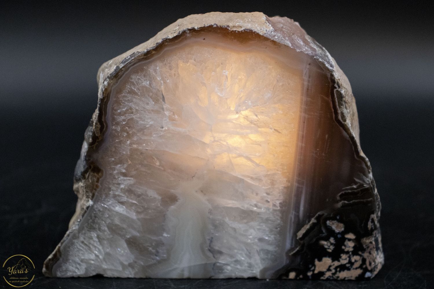 Agaat geode theelichthouder - 1.208 kg