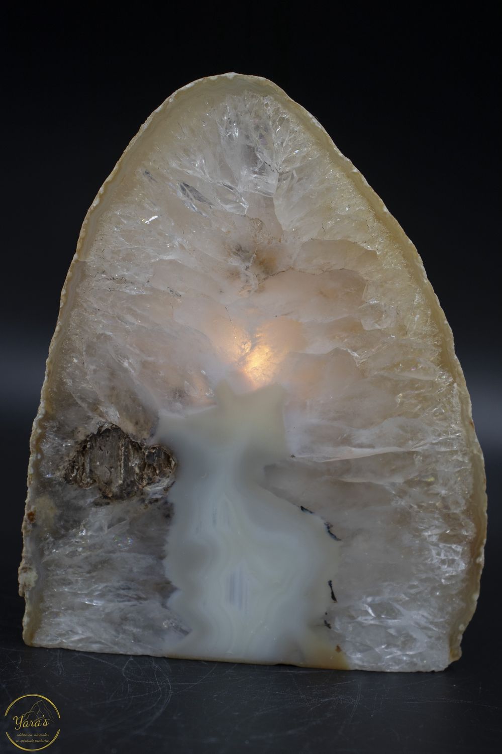 Agaat geode theelichthouder - 1.39kg