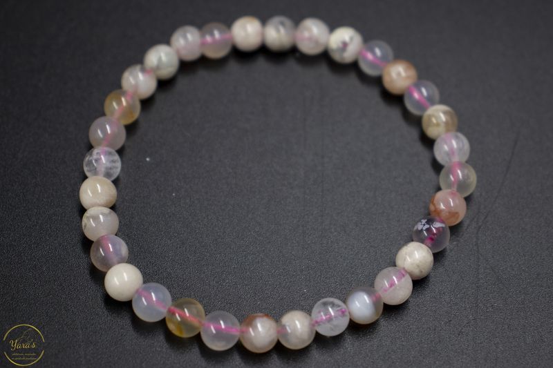 Bloemagaat armband 6mm