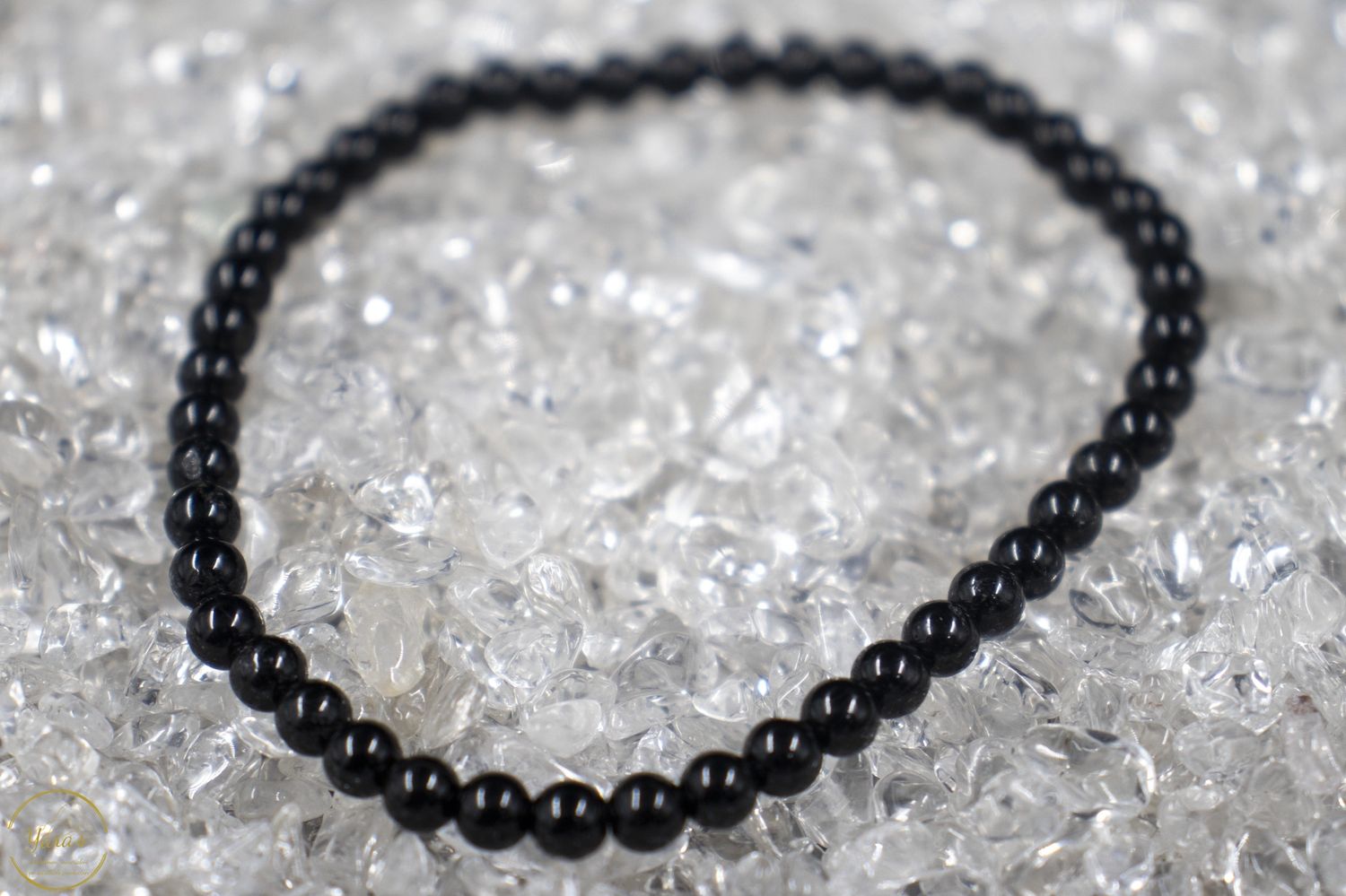 Zwarte Toermalijn armband 4mm.