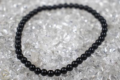 Zwarte Toermalijn armband 4mm.