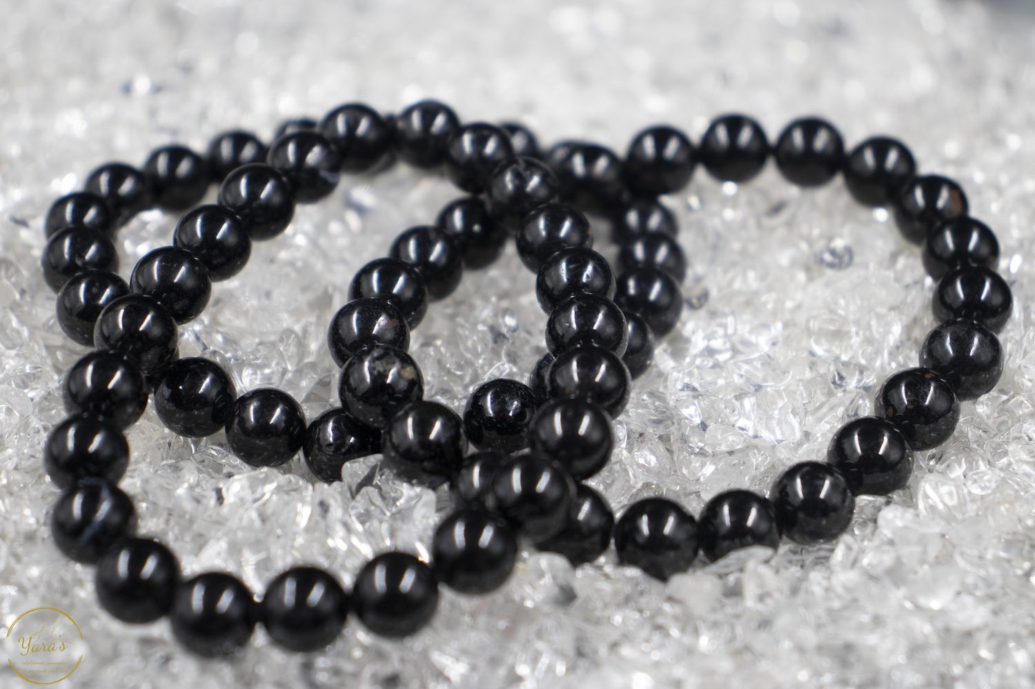 Zwarte Toermalijn armband 8mm.