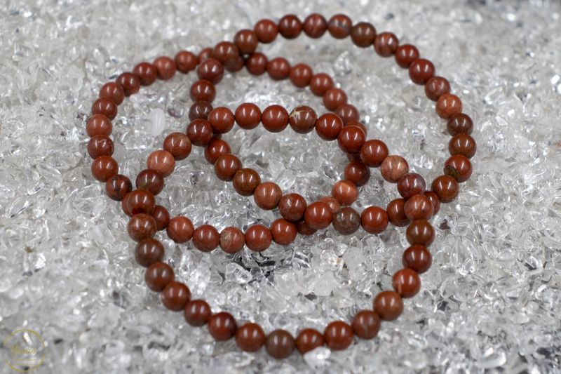 Rode Jaspis armband 6mm