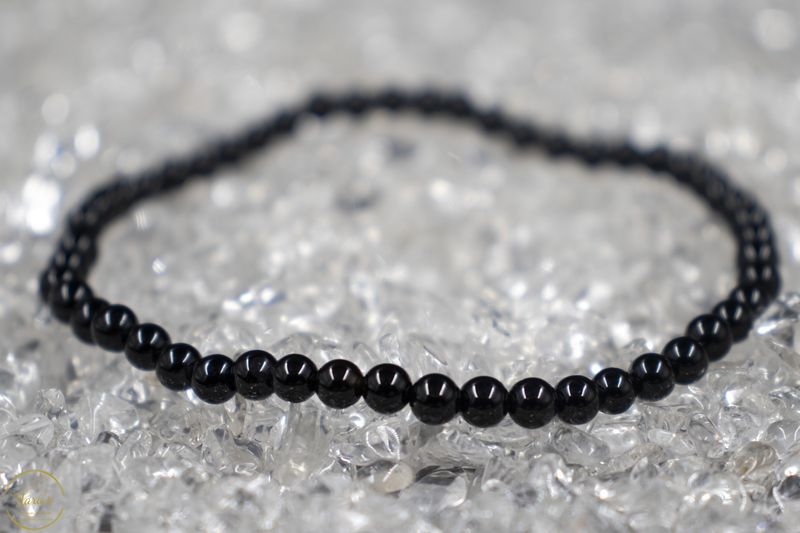 Zwarte Obsidiaan armband 4mm.