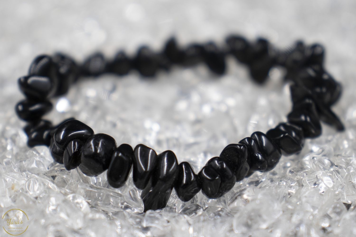 Zwarte Obsidiaan split armband