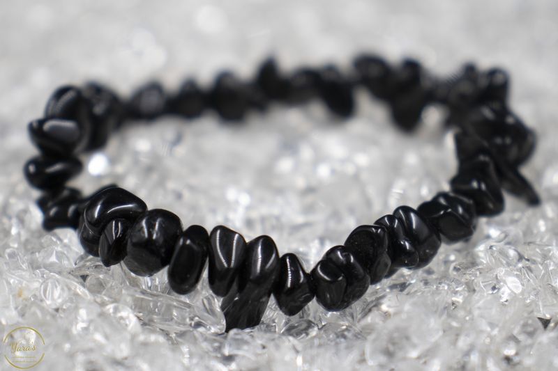 Zwarte Obsidiaan split armband