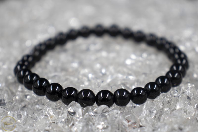 Zwarte Obsidiaan armband 6mm.