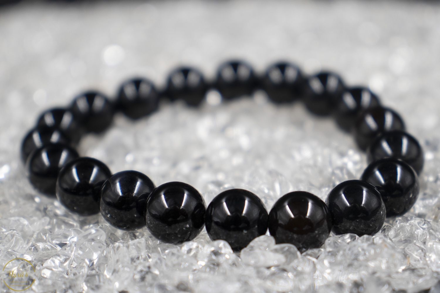 Zwarte Obsidiaan armband 10mm.