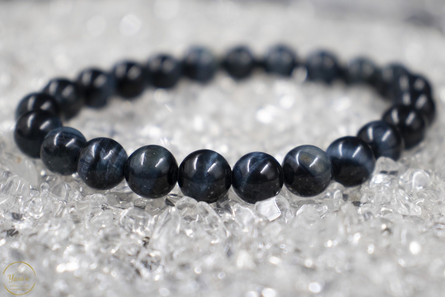 Blauwe Tijgeroog / Valkenoog armband 8mm