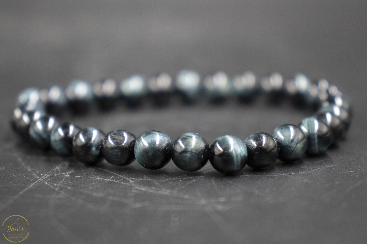 Blauwe Tijgeroog / Valkenoog armband 6mm