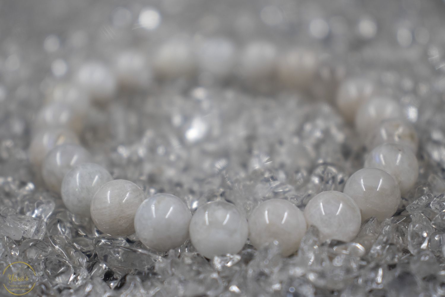 Witte Maansteen armband 8mm.