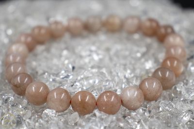 Perzik Maansteen armband 8mm