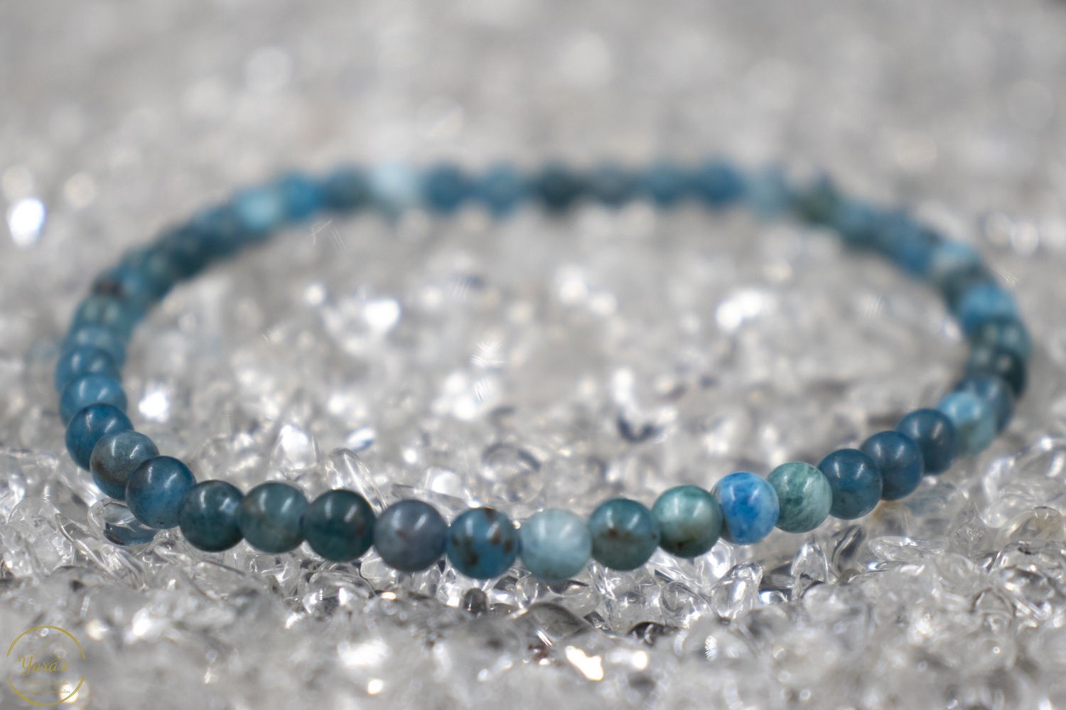 Blauwe Apatiet armband 4mm.