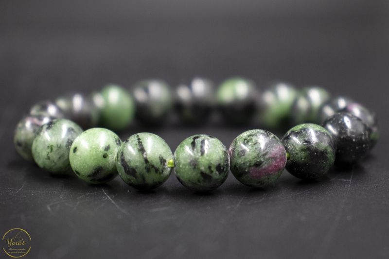 Robijn in zoïsiet armband 10mm