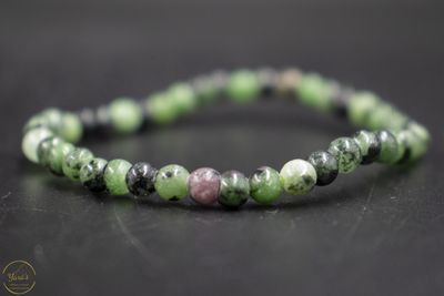 Robijn in zoïsiet armband 4mm