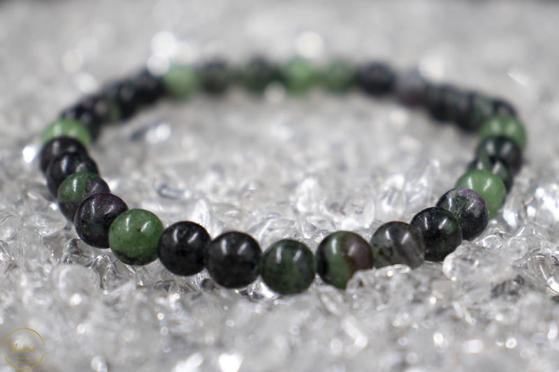 Robijn in zoïsiet armband 6mm