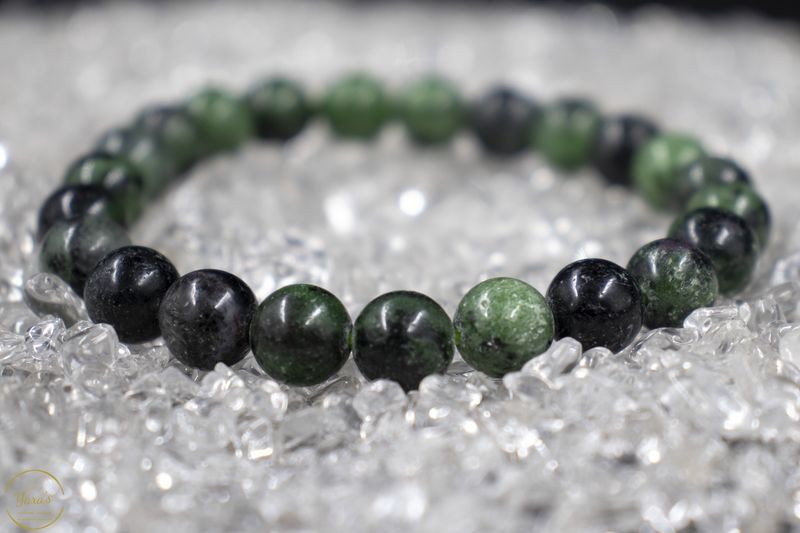 Robijn in zoïsiet armband 8mm