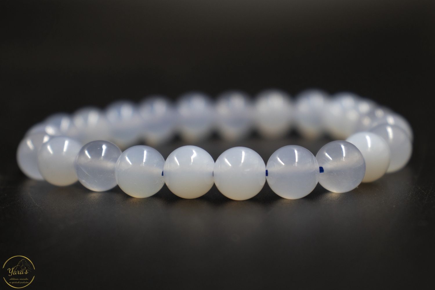 Blauwe Chalcedoon armband 8mm