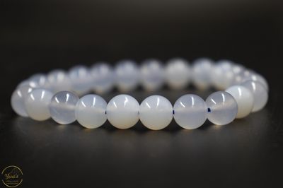 Blauwe Chalcedoon armband 8mm