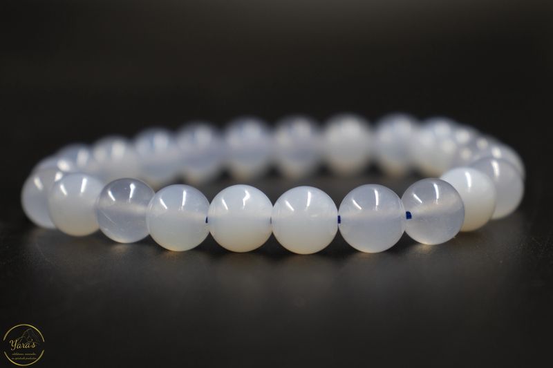 Blauwe Chalcedoon armband 8mm