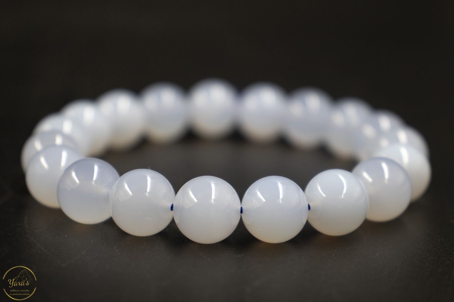 Blauwe Chalcedoon armband 10mm