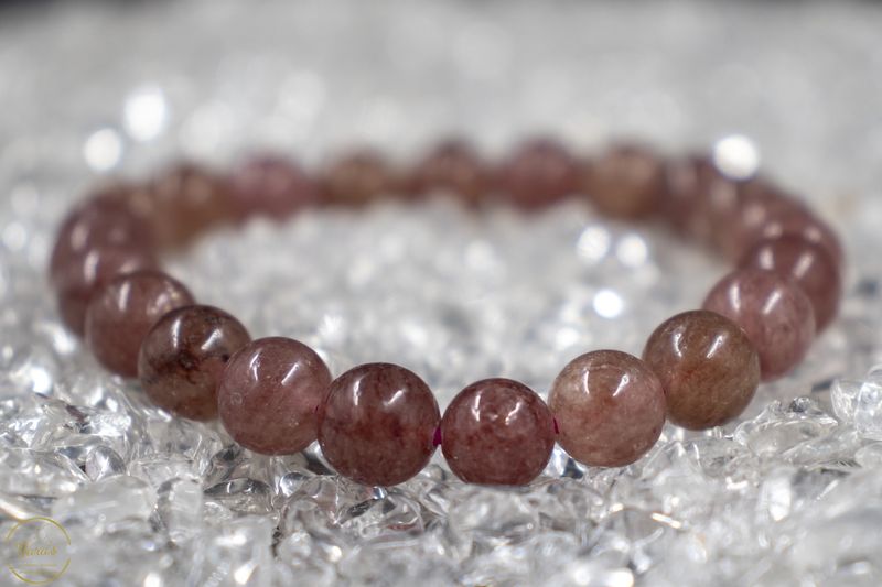 Aardbeienkwarts armband 8mm.
