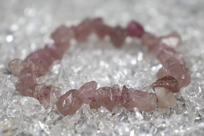 Aardbeienkwarts armband split.