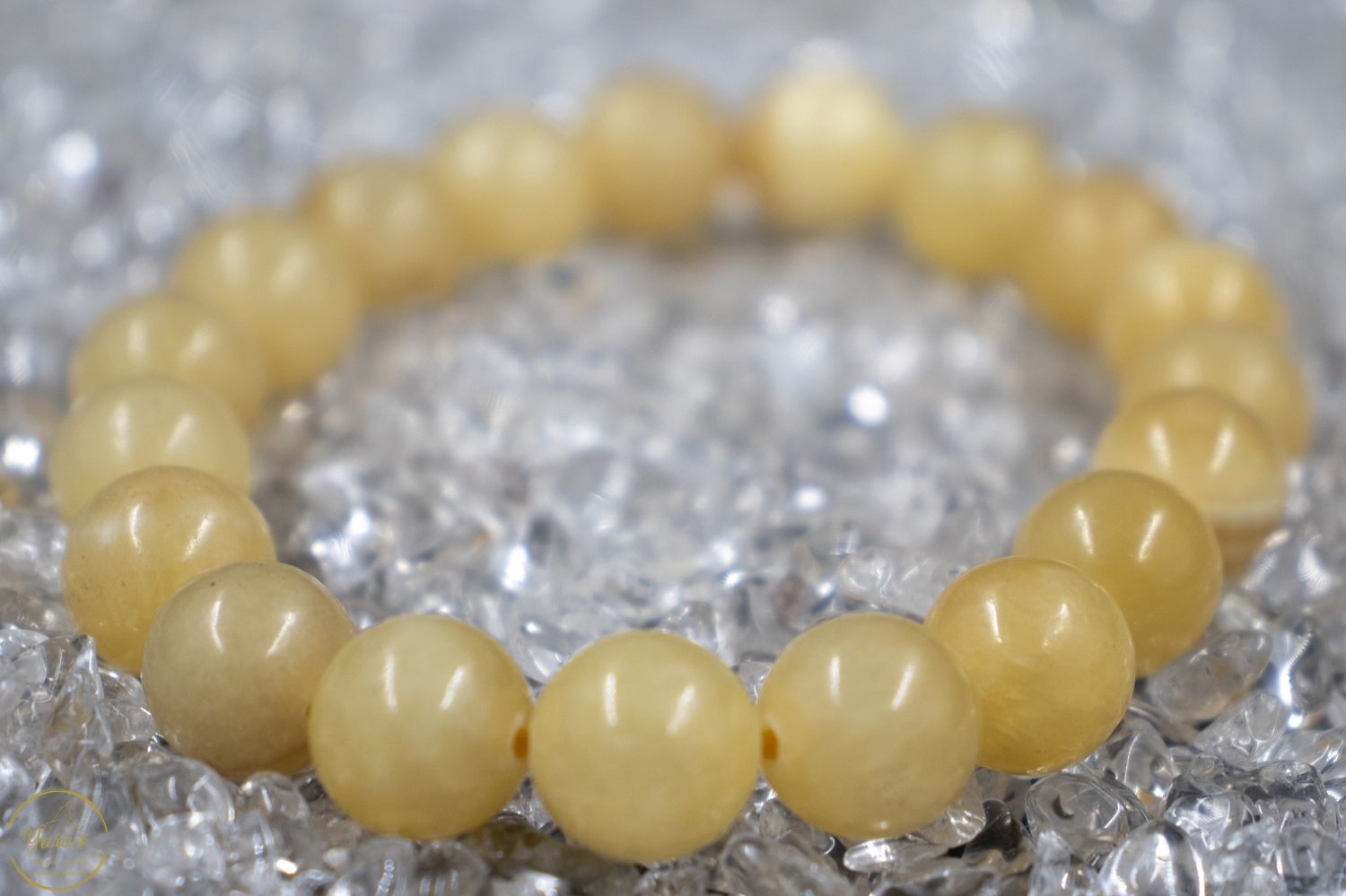 Gele Calciet armband 10mm.