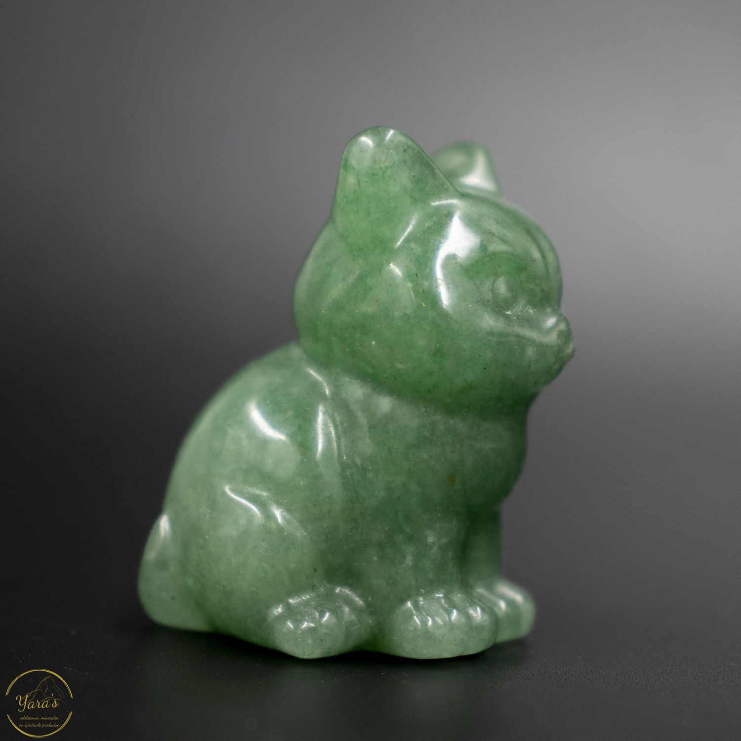 Groene aventurijn poesje ca. 4 cm