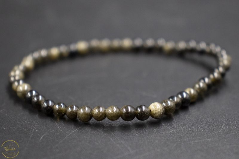 Goud obsidiaan armband 4mm