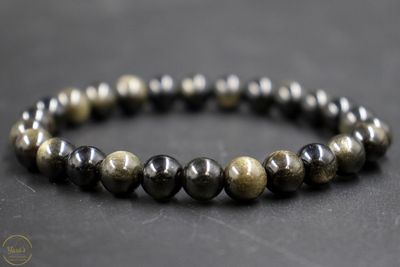 Goud obsidiaan armband 8mm