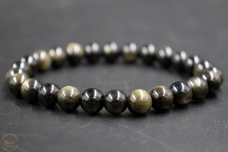 Goud obsidiaan armband 8mm