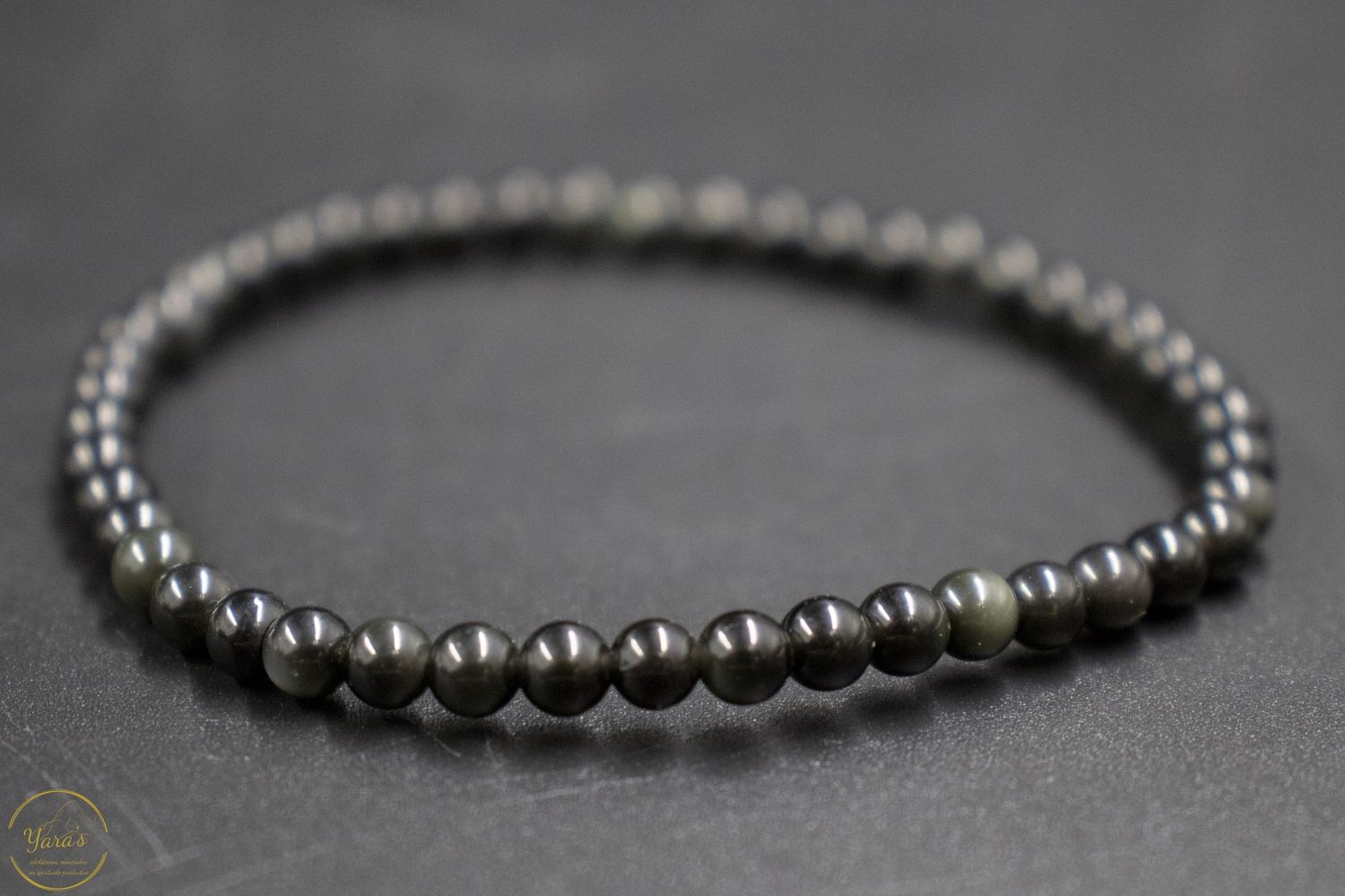 Regenboog obsidiaan armband 4mm.