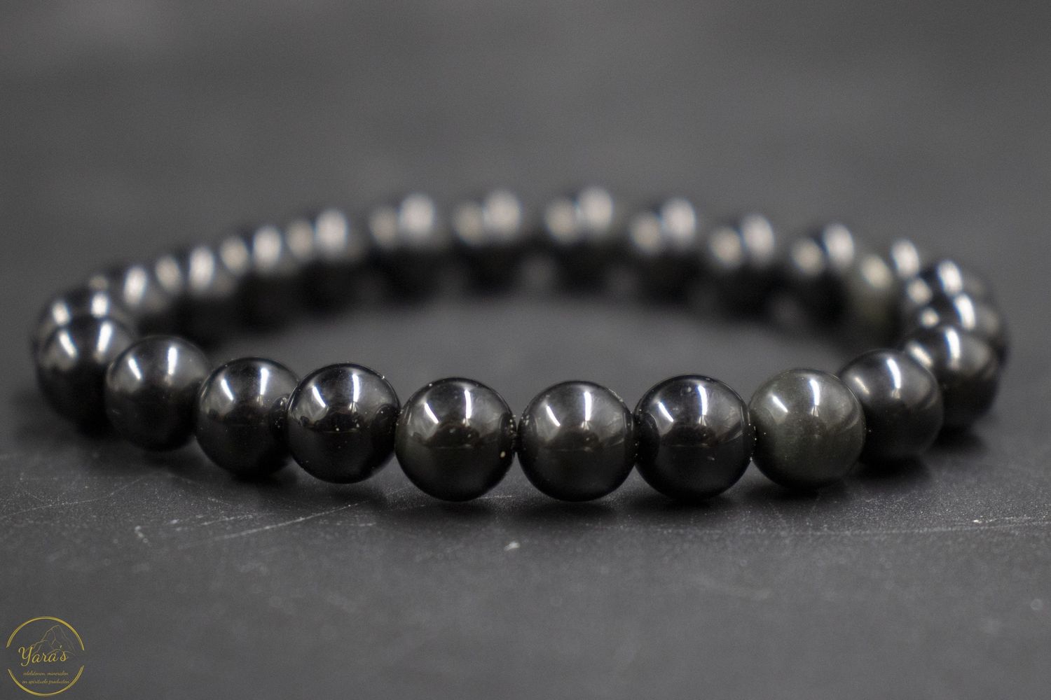 Regenboog obsidiaan armband 8mm.