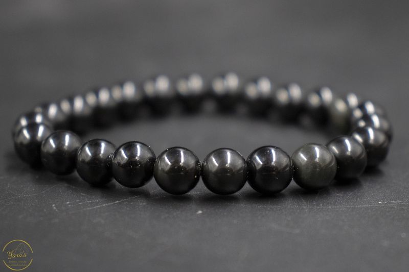 Regenboog obsidiaan armband 8mm.