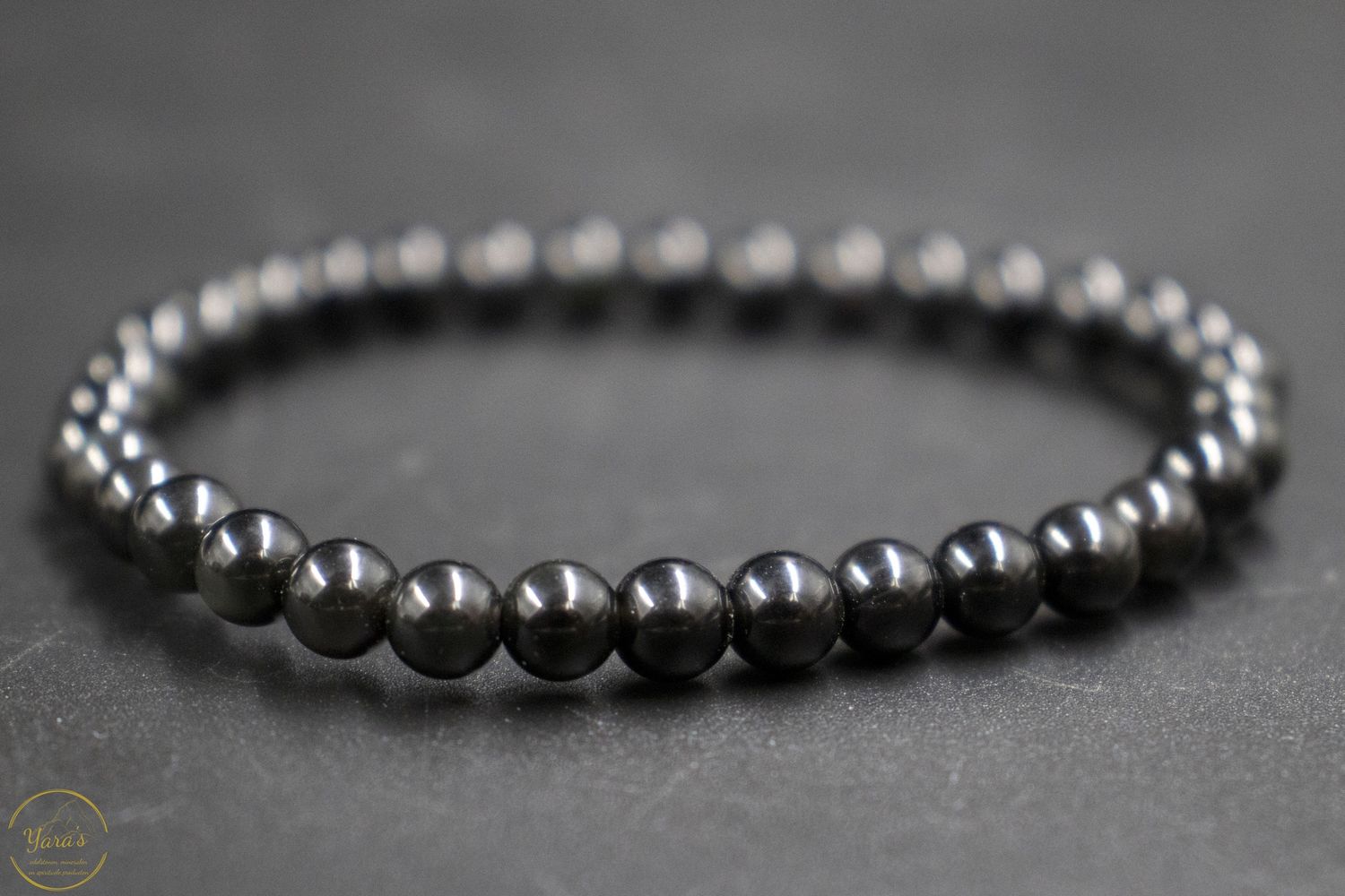 Regenboog obsidiaan armband 6mm.