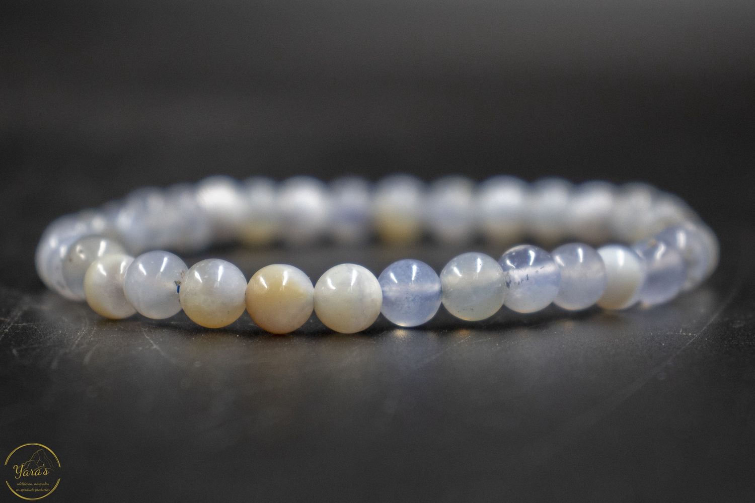 Blue lace agaat armband 6mm