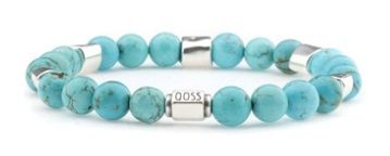 Qoss - FRANS-afrikan turquoise en zilveren kralen-M