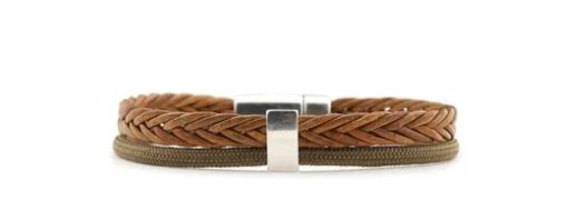 Qoss - JACK-naturel vlecht+bruin cord-M