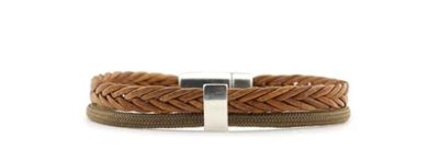 Qoss - JACK-naturel vlecht+bruin cord-M