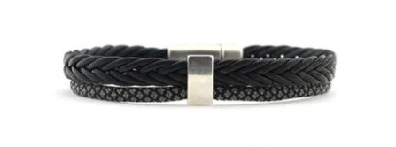 Qoss - JACK-zwart vlecht+antraciet cord-M