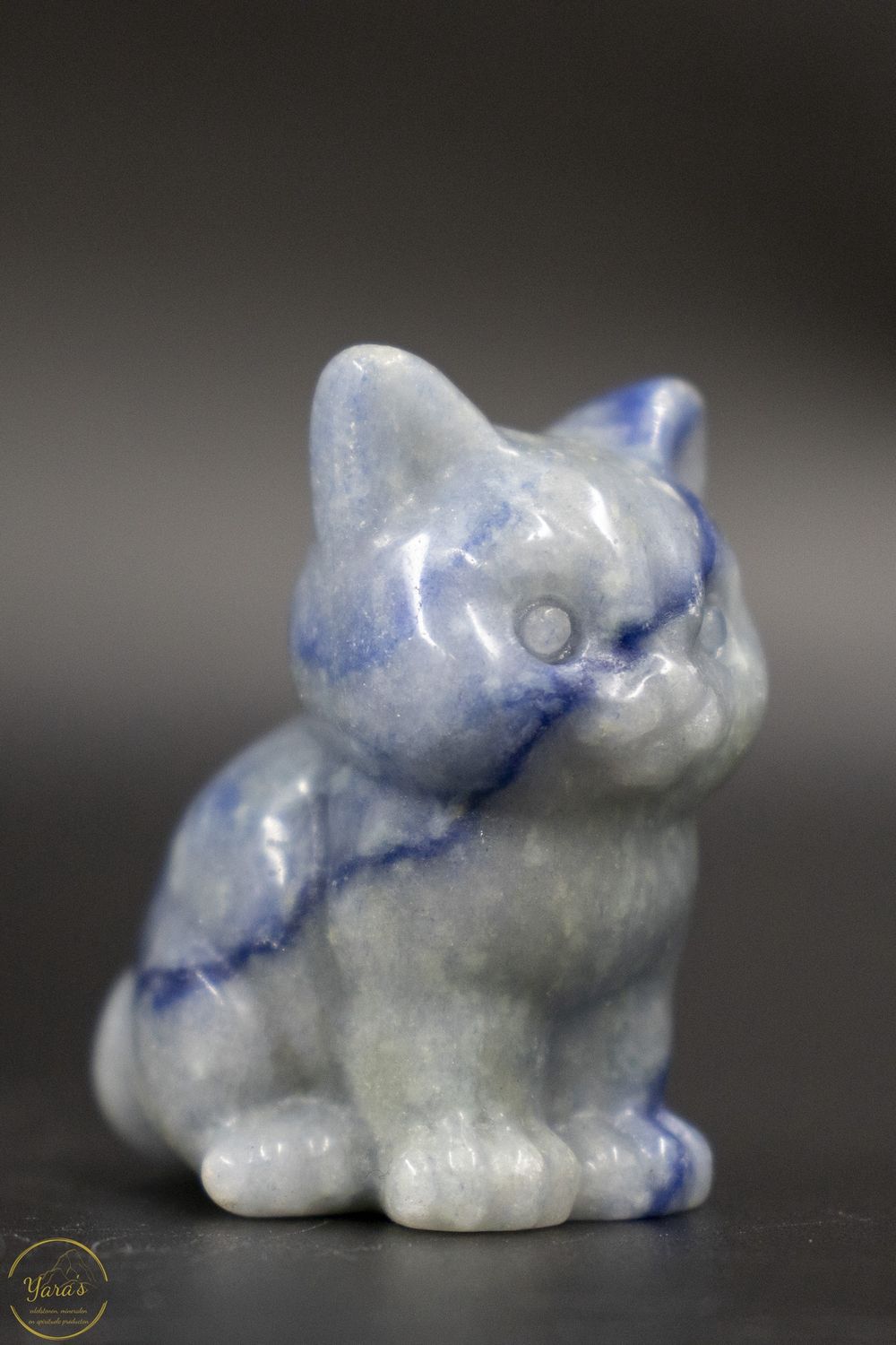 Blauwe Aventurijn poesje ca. 4 cm