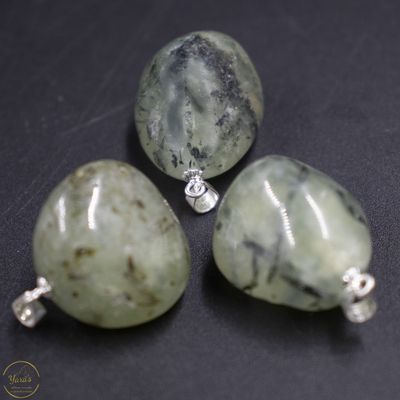 Prehniet hanger zilver (925)